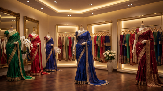 Elegant Silk Banarasi Saree - Traditional Red & Gold